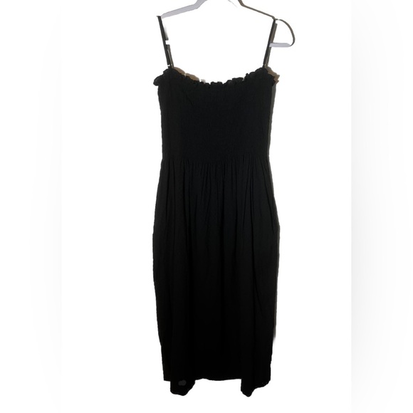 Three Graces Women’s Black Cotton Lena MIDI Dress Size 10 - Picture 4 of 6